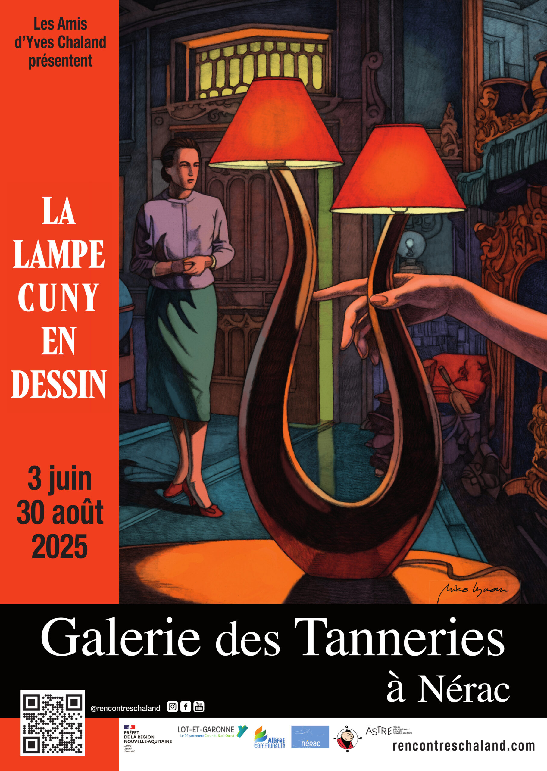 Affiche de l'exposition d'été 2025 La lampe Cuny en dessin