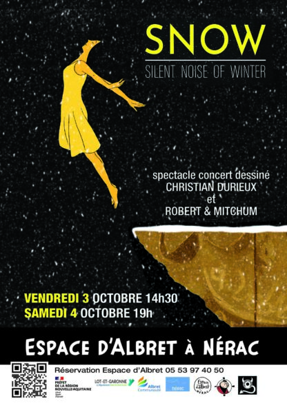 Affiche concert dessiné SNOW par Christian Durieux et Robert et Mitchum présenté aux Rencontres Chaland 2025