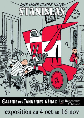 Affiche de l'exposition de l'invité d'honneur des Rencontres Chaland 2025, STANISLAS la ligne claire naïve